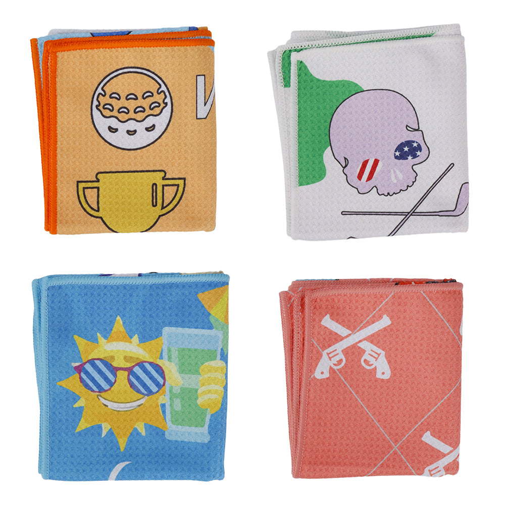 M03 Golf Towel Super Fiber Waffle Towel Double Sided Printed Pattern Golf Bag Golf Gift