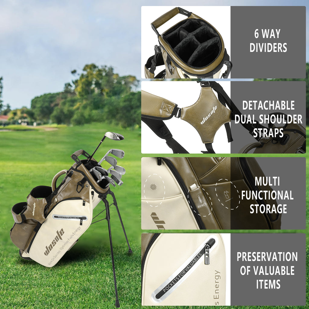 Wosofe JM9001 Golf Stand Bag  Premium PU Leather 6-14Way(Free Shipping)