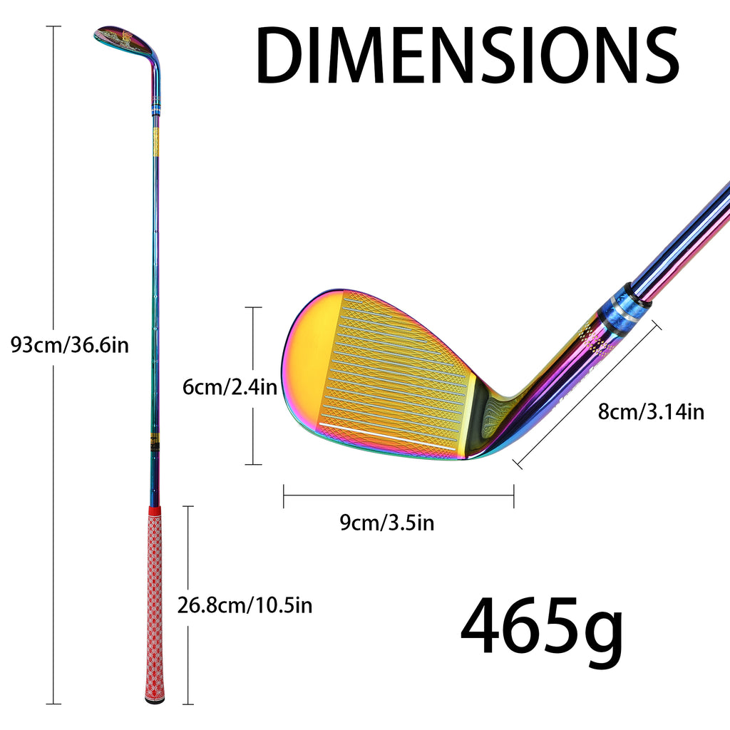 Premium Rainbow Electroplated Golf Sand Wedge - 303 Stainless Steel High-Spin Putter Style Wedge with Anti-Slip Rubber Grip, Durable & Stylish Sand Club for Men & Women