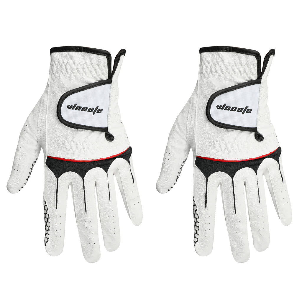 Golf Gloves Men's Durable White Cabretta Leather All Weather Gloves for Left Handed Golfers, Breathable, Soft Comfortable Grip