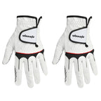 Golf Gloves Men's Durable White Cabretta Leather All Weather Gloves for Left Handed Golfers, Breathable, Soft Comfortable Grip