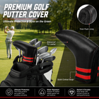Premium Blade Putter Cover - Magnetic PU Leather Golf Headcover with Applique Embroidery & Velvet Lining, 5 Colors, Fits Scotty Cameron, Odyssey, Newport & Blade Putters
