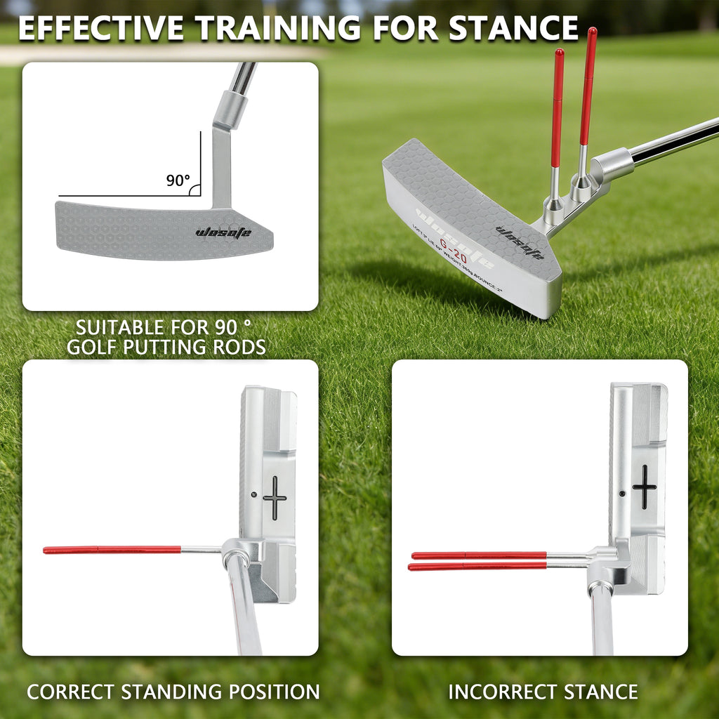 Magnetic Golf Putter Alignment Aid Training Tool - Premium Aluminum Putter Face Angle Corrector - Portable Golf Putting Precision Practice Equipment for Home & Green