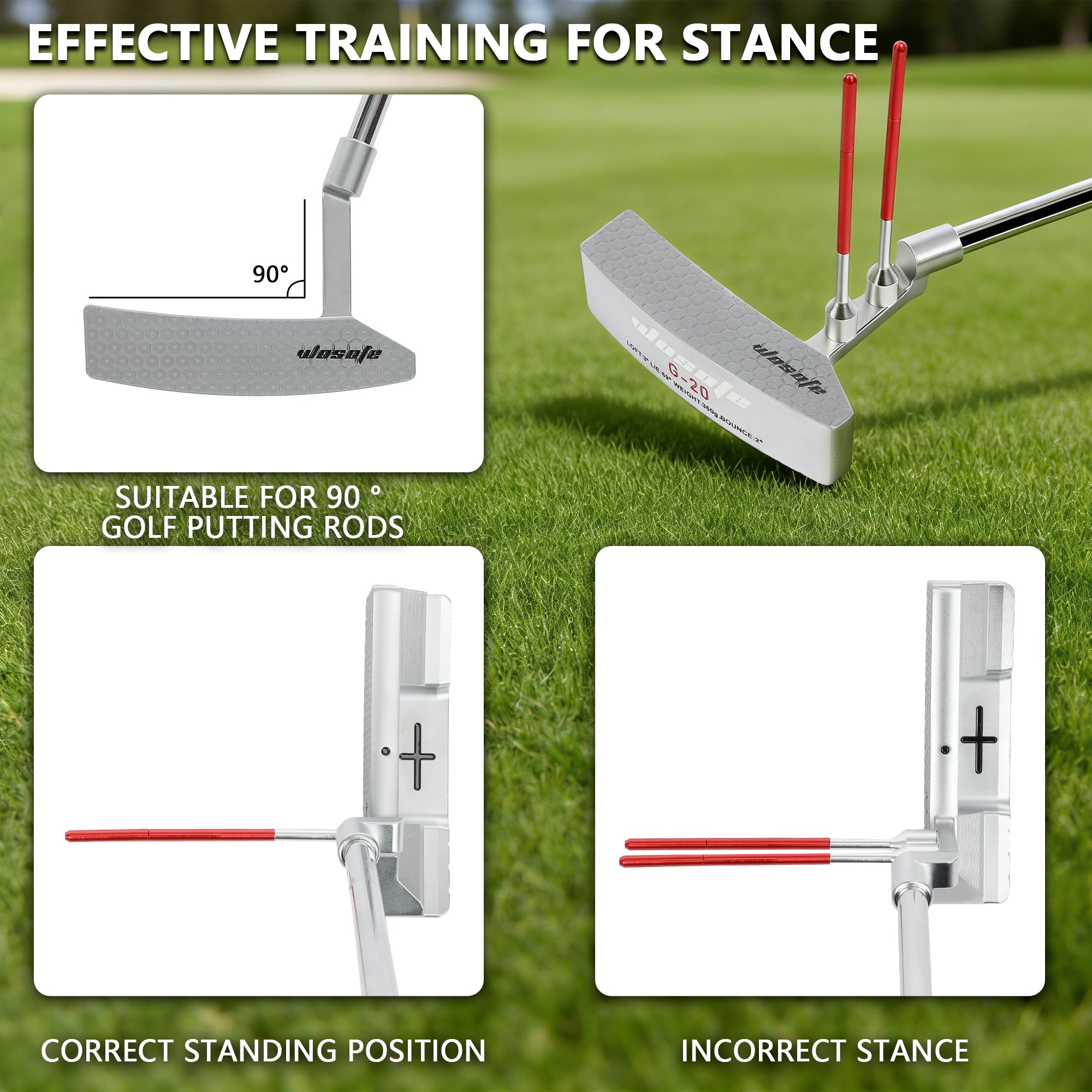 Magnetic Golf Putter Alignment Aid Training Tool - Premium Aluminum Putter Face Angle Corrector - Portable Golf Putting Precision Practice Equipment for Home & Green