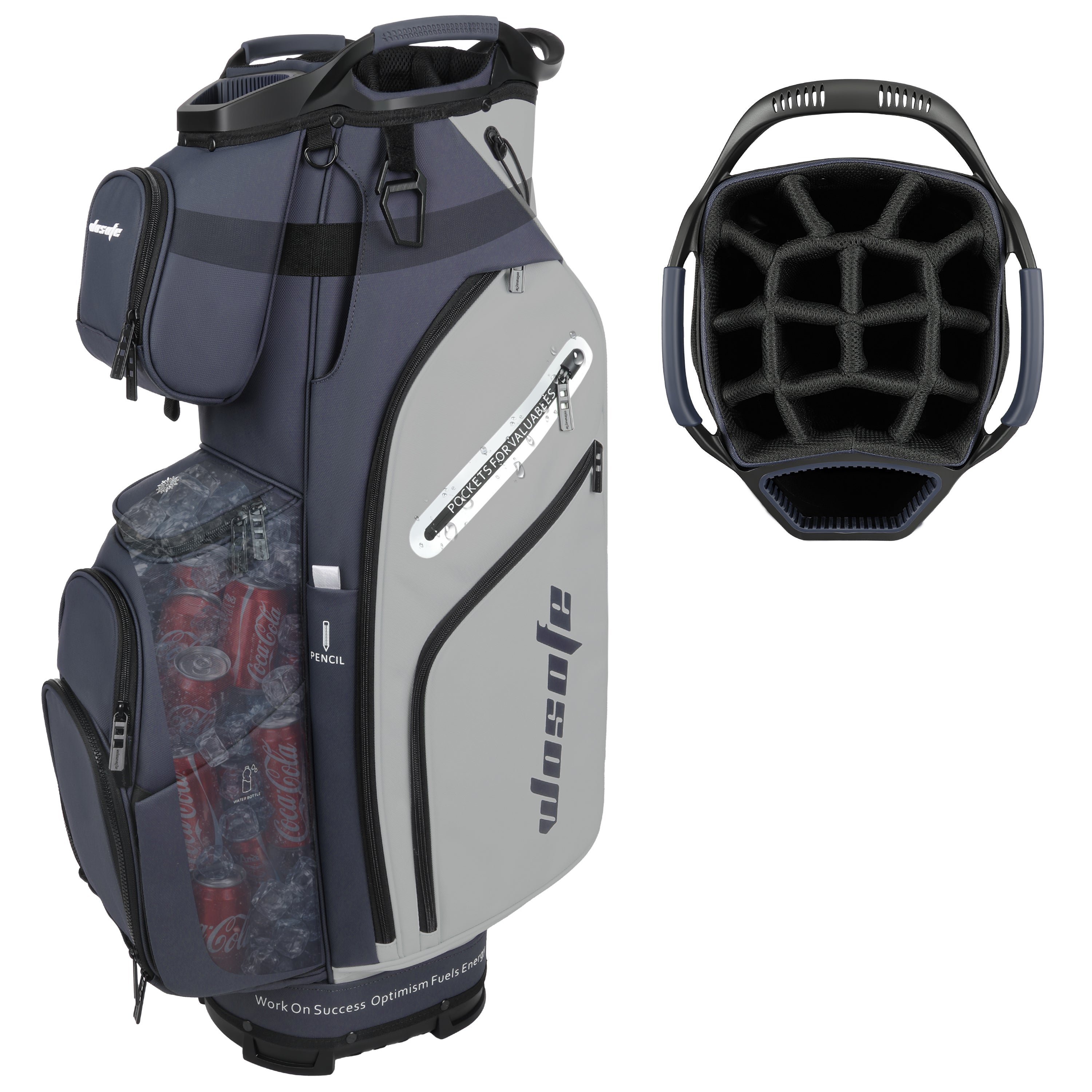 14-Way Golf Cart Bag – Professional Club Organizer with Full-Length Dividers, 10+ Storage Pockets, Insulated Cooler & Rain Hood – Lightweight PU Leather/Oxford Design for Men & Women(FreeShipping))