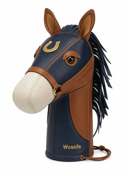 Wosofe Luxury Horse Head Golf Driver Headcover - Premium PU Leather