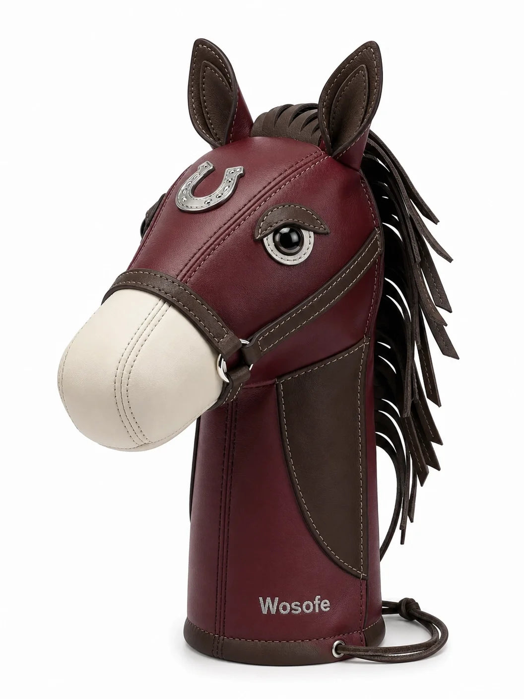 Wosofe Luxury Horse Head Golf Driver Headcover - Premium PU Leather