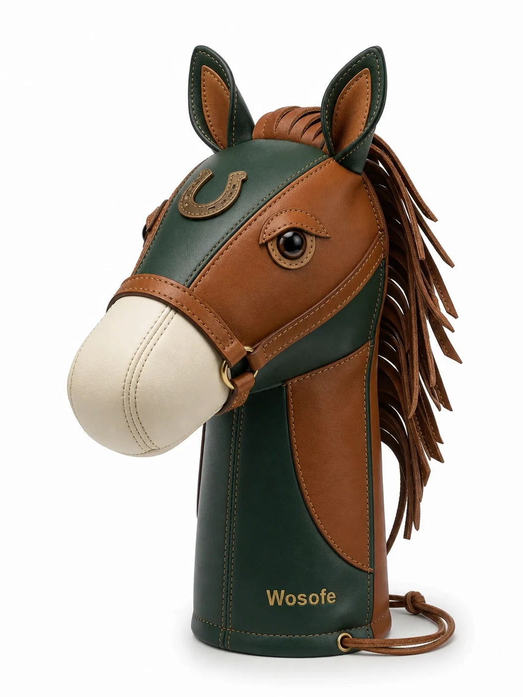 Wosofe Luxury Horse Head Golf Driver Headcover - Premium PU Leather