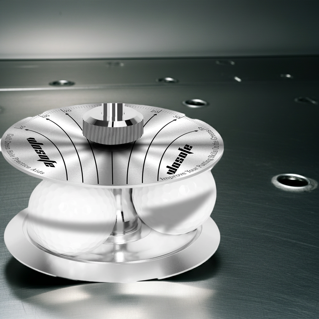 All-Direction Golf Putting Aid – Premium Aluminum Alloy Practice Cup with Retractable Flagstick (35.5") & Audible "Ding" Feedback – Portable Training Equipment for Indoor, Backyard & Office