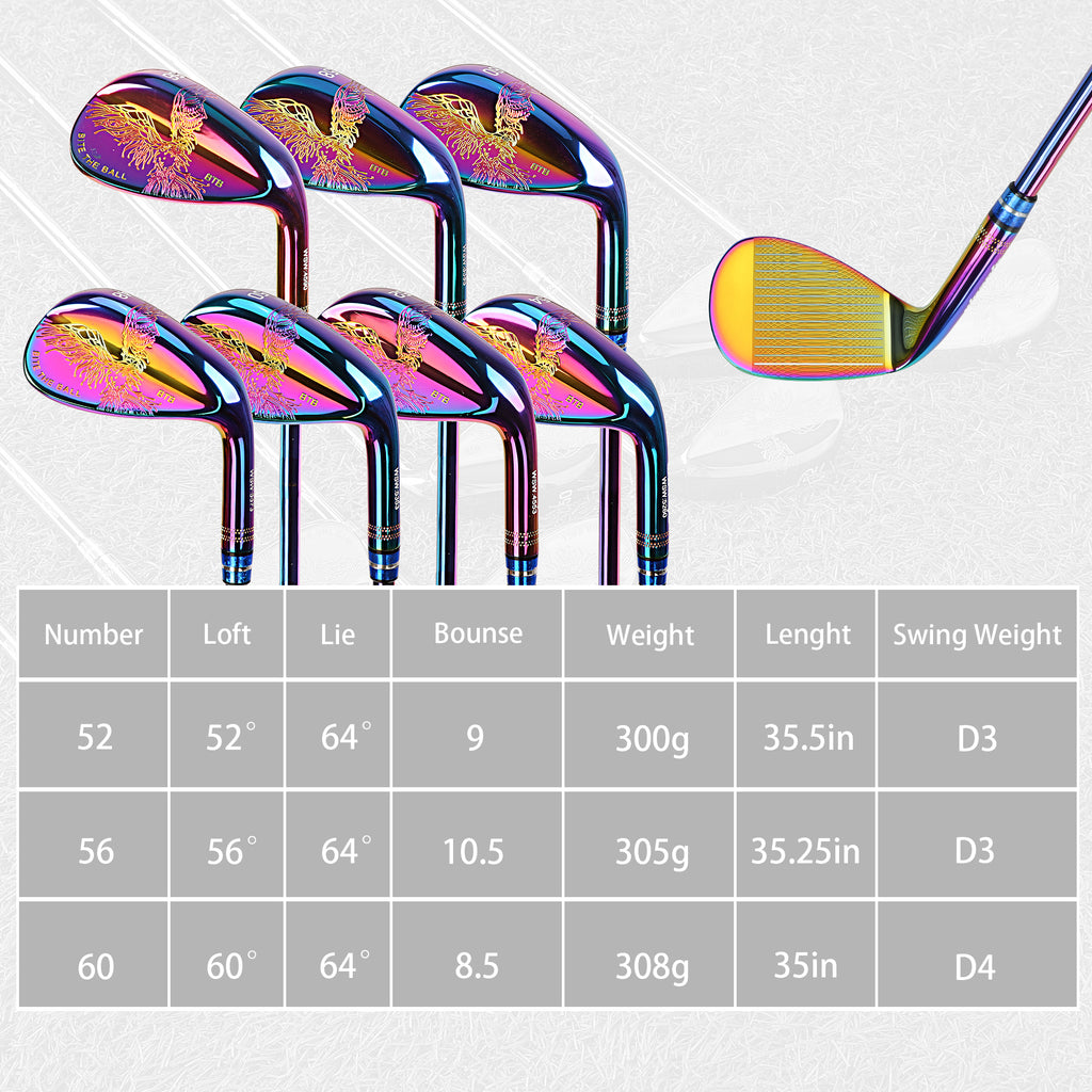 Premium Rainbow Electroplated Golf Sand Wedge - 303 Stainless Steel High-Spin Putter Style Wedge with Anti-Slip Rubber Grip, Durable & Stylish Sand Club for Men & Women