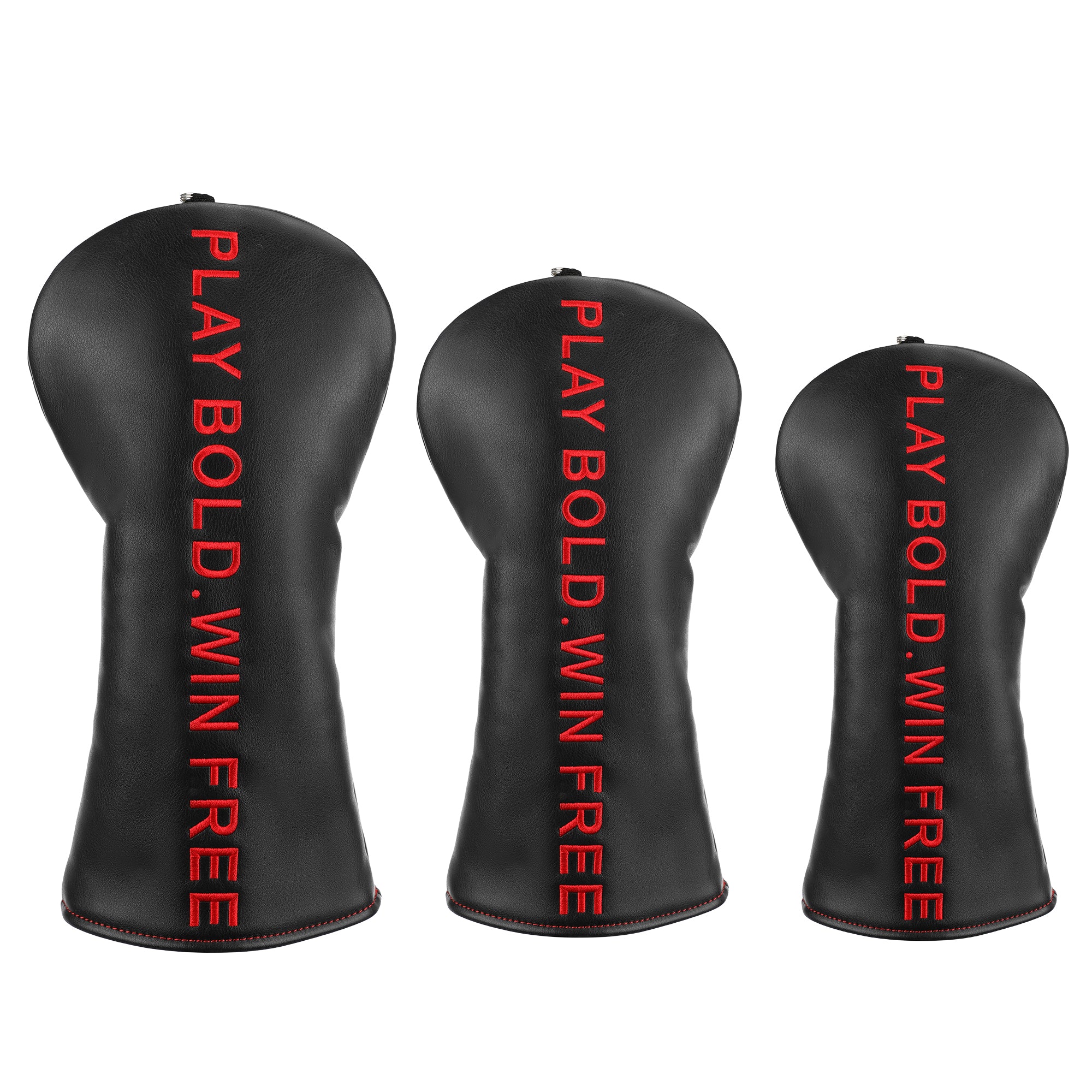 Wosofe Premium 3Pcs Golf Wood Headcover Set - Waterproof PU Leather