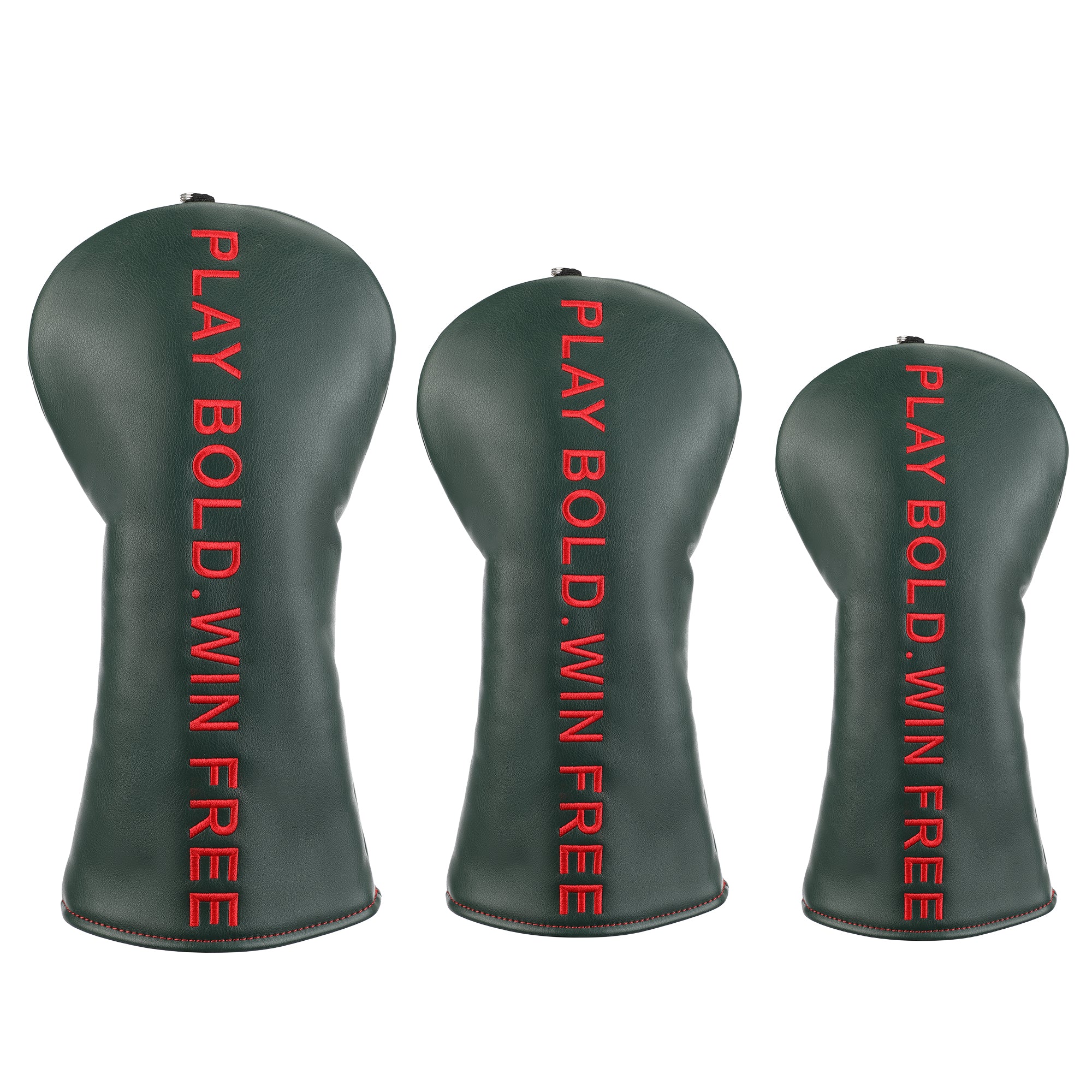 Wosofe Premium 3Pcs Golf Wood Headcover Set - Waterproof PU Leather