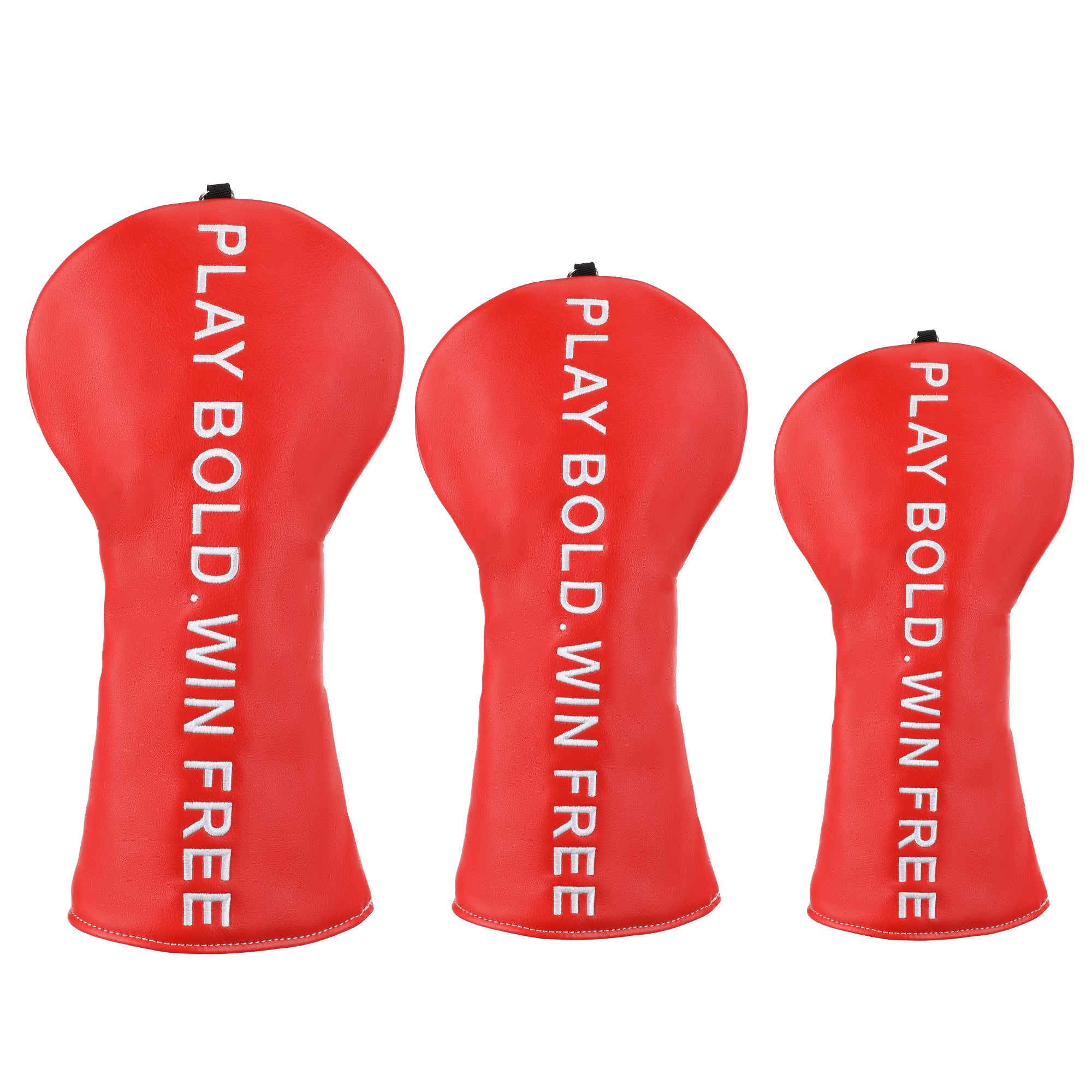 Wosofe Premium 3Pcs Golf Wood Headcover Set - Waterproof PU Leather