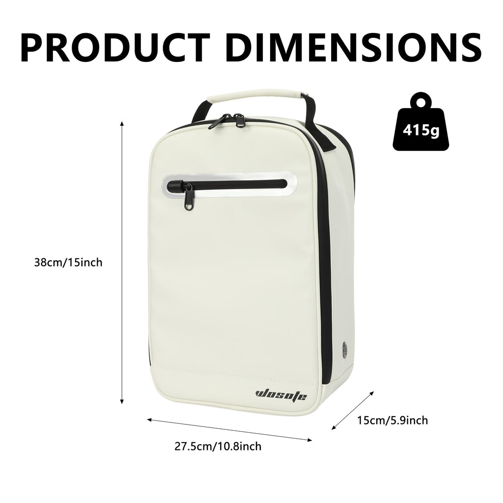 WOSOFE Eco-Friendly Leather Golf Shoe Bag - Premium Travel Storage with Large Capacity