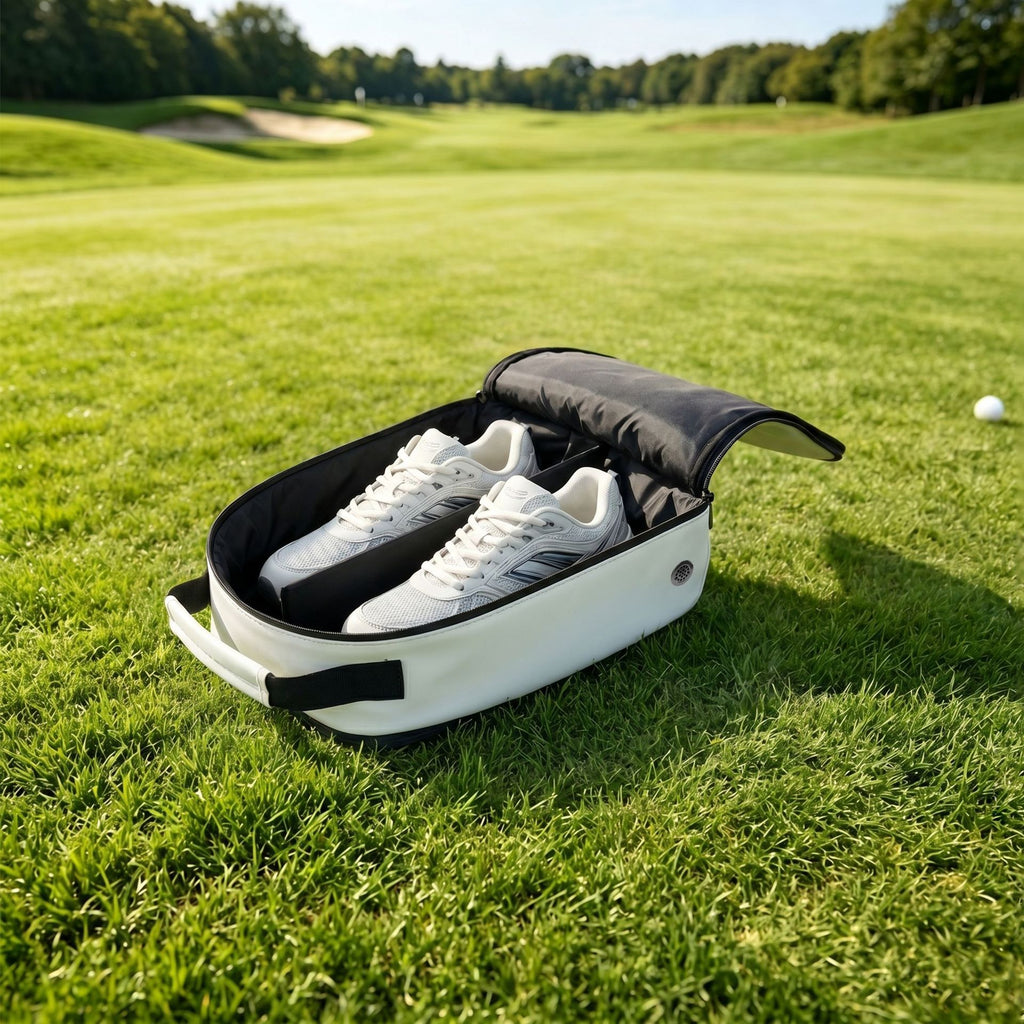 WOSOFE Eco-Friendly Leather Golf Shoe Bag - Premium Travel Storage with Large Capacity