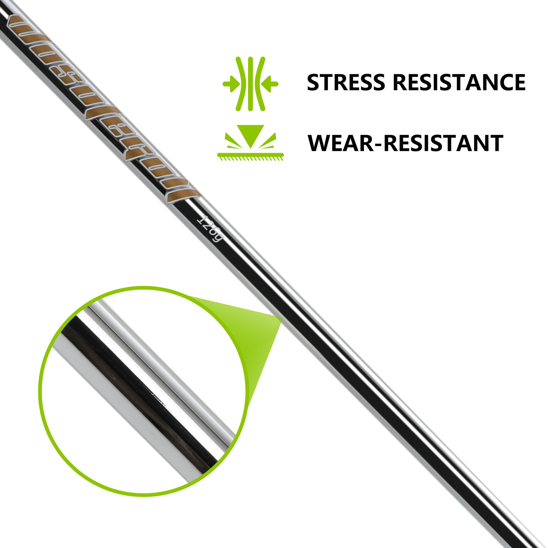 WOSOFE Premium Stainless Steel Golf Iron Shaft - Stepped Design & Ultra-Light Options