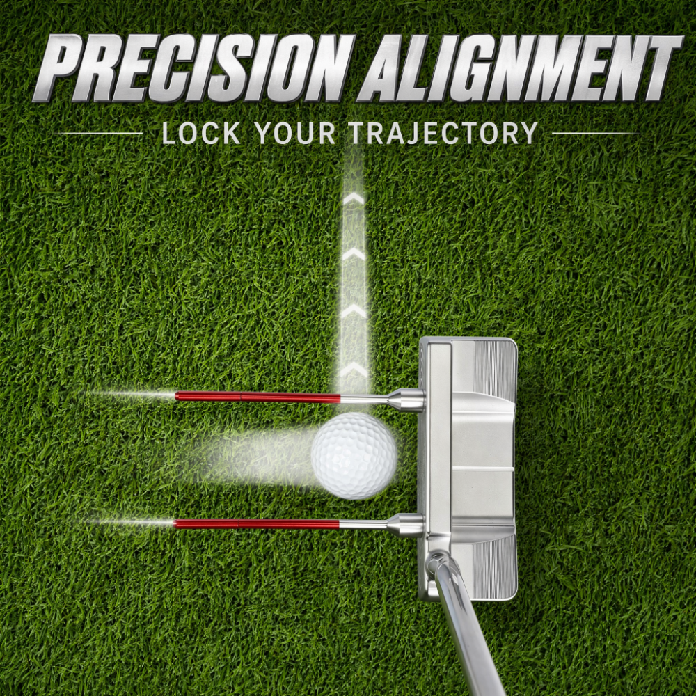 Magnetic Golf Putter Alignment Aid Training Tool - Premium Aluminum Putter Face Angle Corrector - Portable Golf Putting Precision Practice Equipment for Home & Green