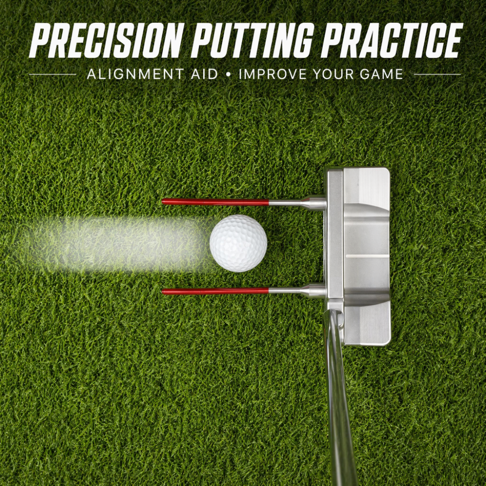Magnetic Golf Putter Alignment Aid Training Tool - Premium Aluminum Putter Face Angle Corrector - Portable Golf Putting Precision Practice Equipment for Home & Green