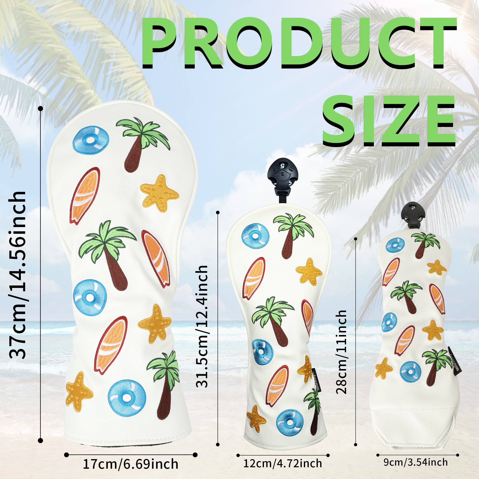 Golf Head cover 4pcs/set  Driver Fairway Hybrid Woods Golf Headcover high quality Premium PU With Interchangeable No.Tags