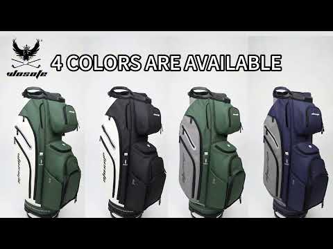 WOSOFE 14-Way Golf Cart Bag – Professional Club Organizer with Full-Length Dividers, 10+ Storage Pockets, Insulated Cooler & Rain Hood – Lightweight PU Leather/Oxford Design for Men & Women