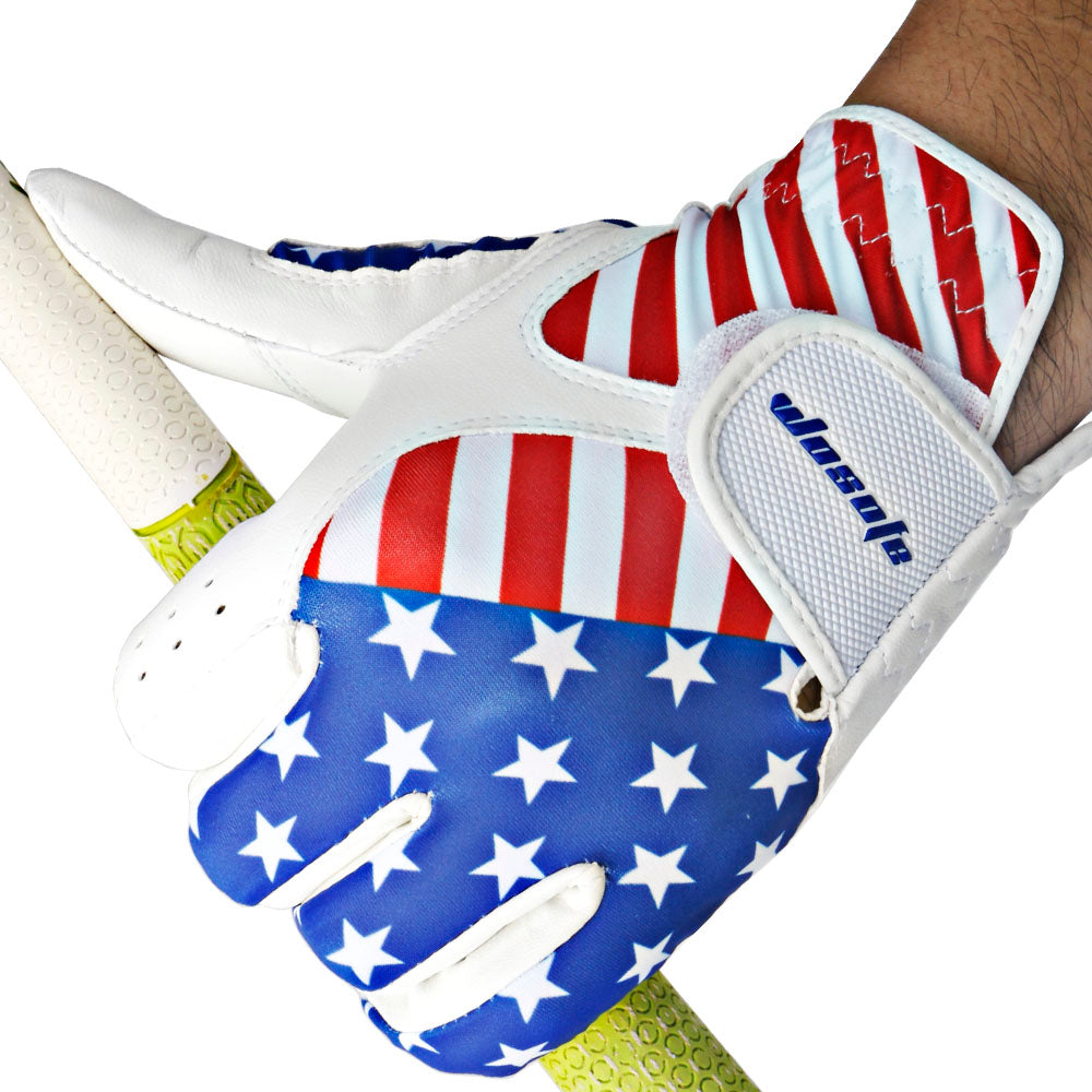 Golf Gloves Men's Left Hand Cabretta Leather with Score Counter USA Flag White Soft Breathable Professional Mini