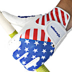 Golf Gloves Men's Left Hand Cabretta Leather with Score Counter USA Flag White Soft Breathable Professional Mini