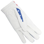 Golf Gloves Men's Left Hand Cabretta Leather with Score Counter USA Flag White Soft Breathable Professional Mini
