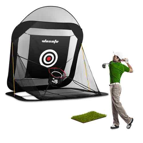 Golf Practice Nets for Backyard Driving Indoor and Outdoor Hitting Net with Chipping Target Pocket and Carry Bag Home Range Training Aids Ball Swing Golfing Accuracy Automatic Ball Return System