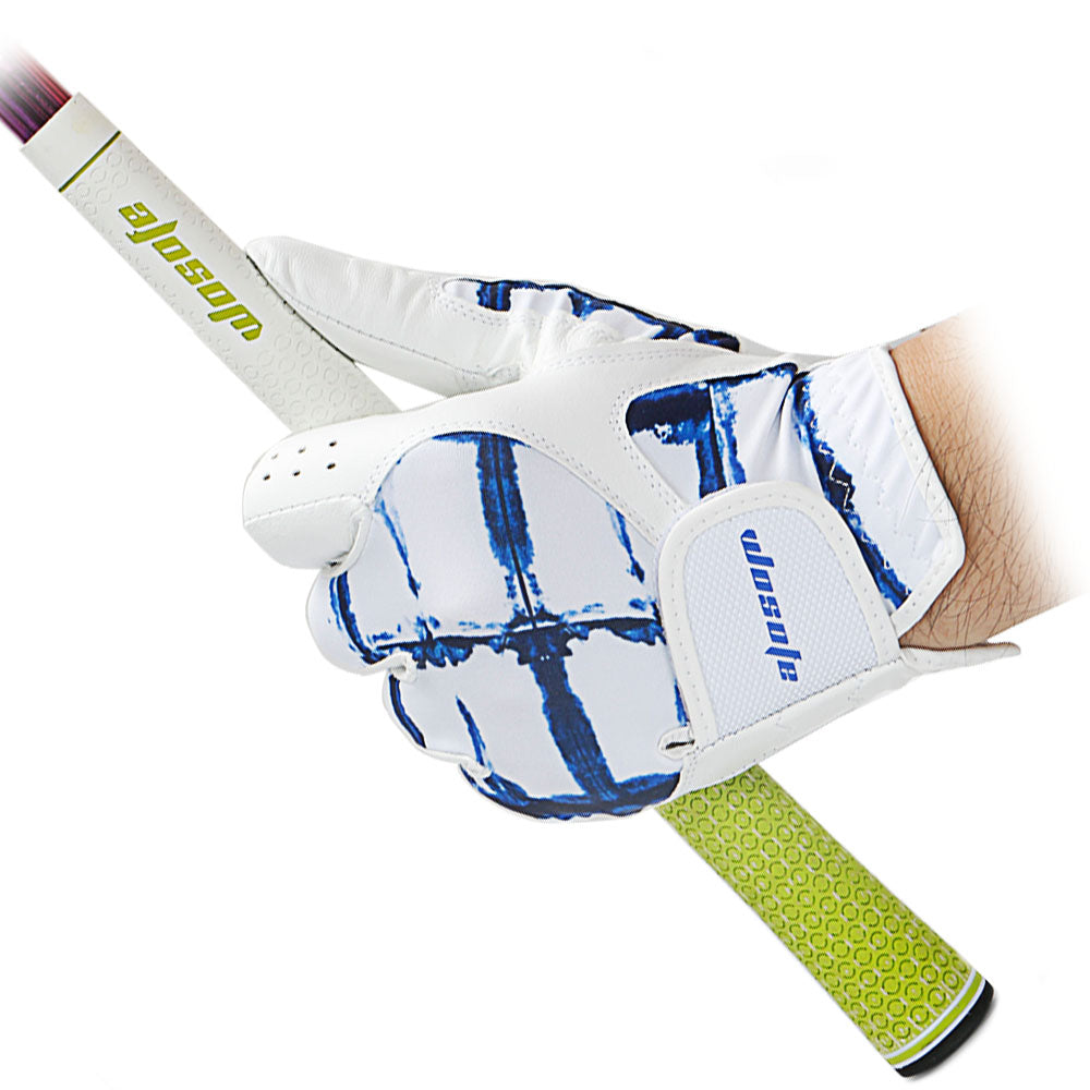 Golf Glove For Men's Left Hand White Soft Leather Breathable Professional Golf Hand Wear