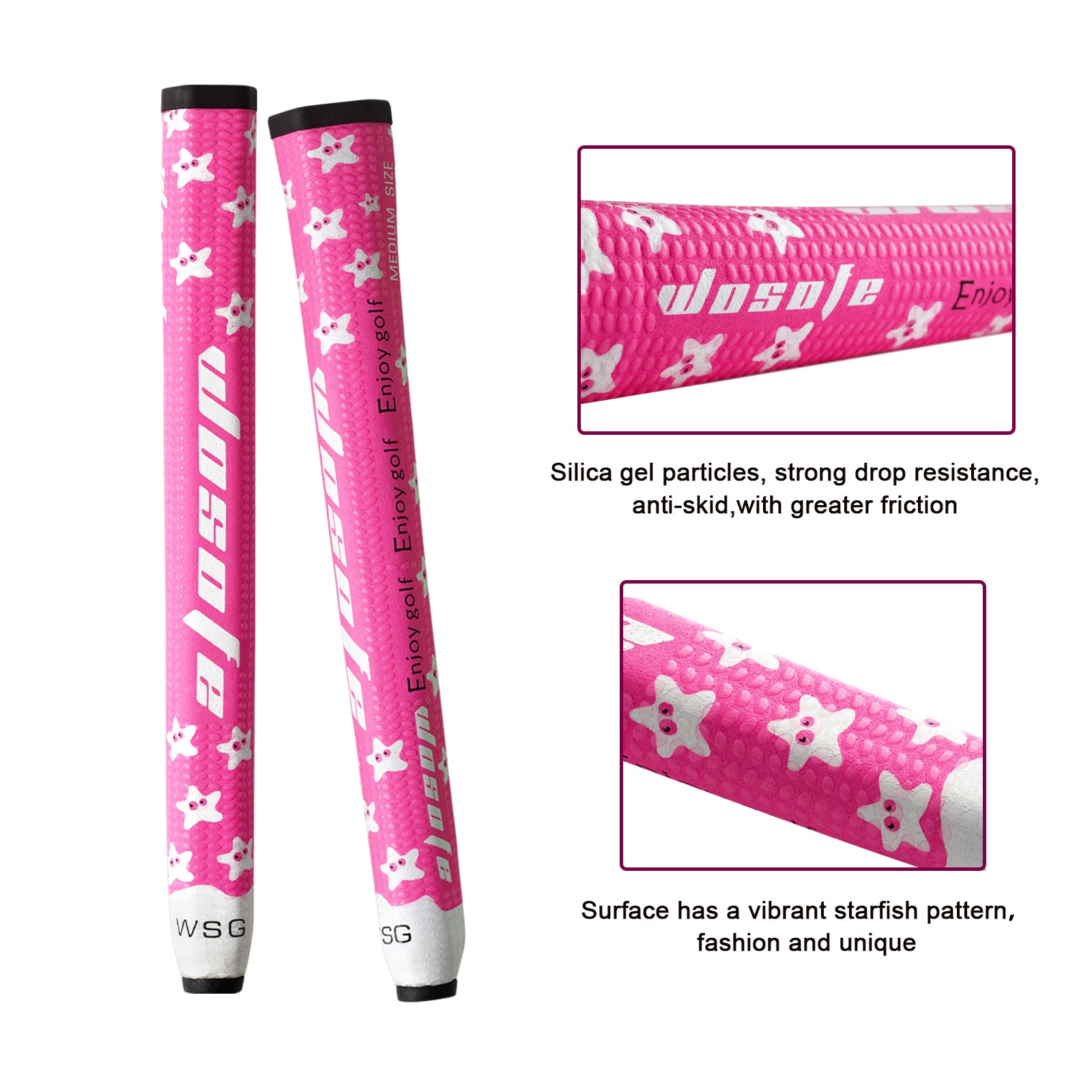 Golf Putter Grip, Small 2.0/Midsize 3.0 Lightweight Non-Slip Putter Grip,Silica Gel Particle Eva Rubber Golf Grips With Starfish Pattern
