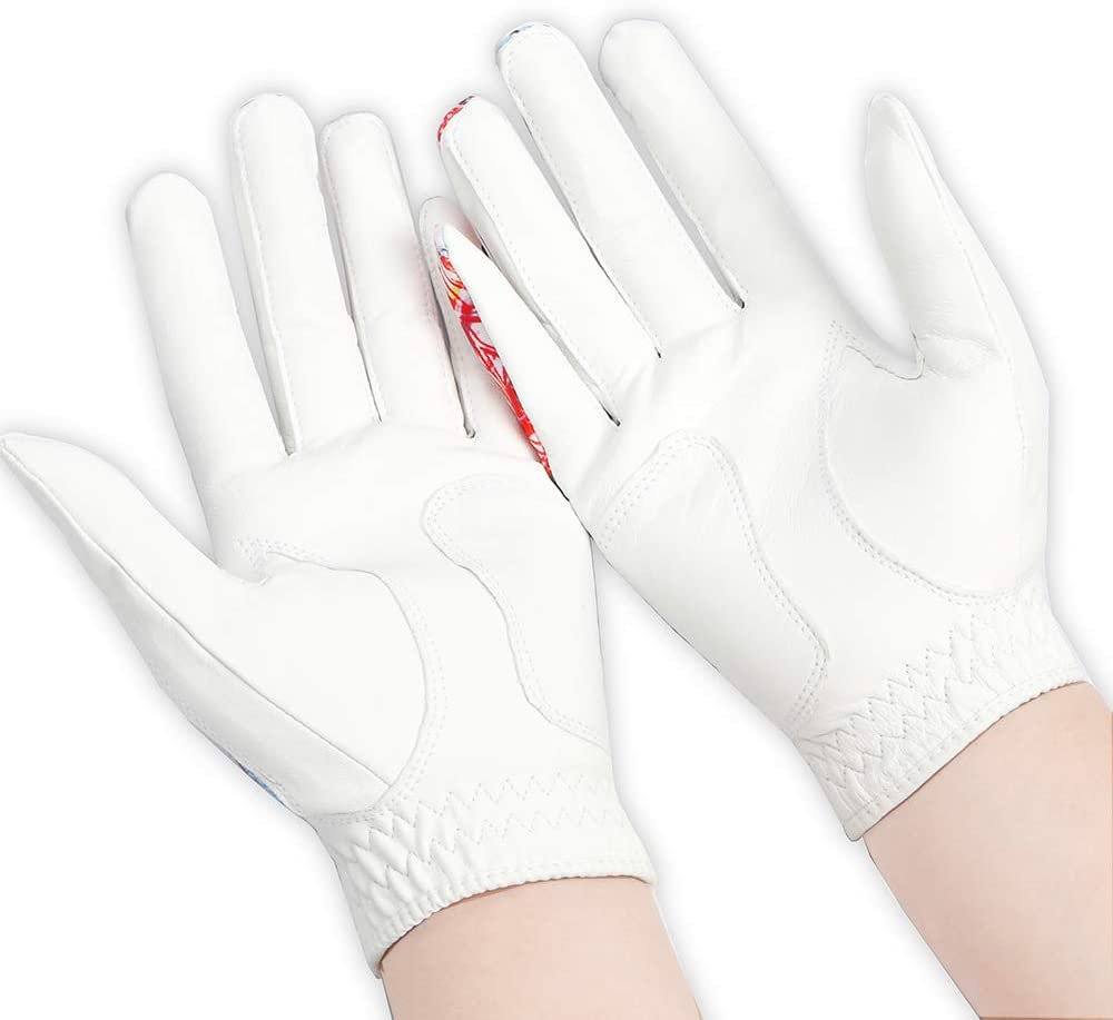 Golf Glove Women Ladies Pair Cool Leather Both Hand Summer Floral Colorful Breathable Sport Gloves