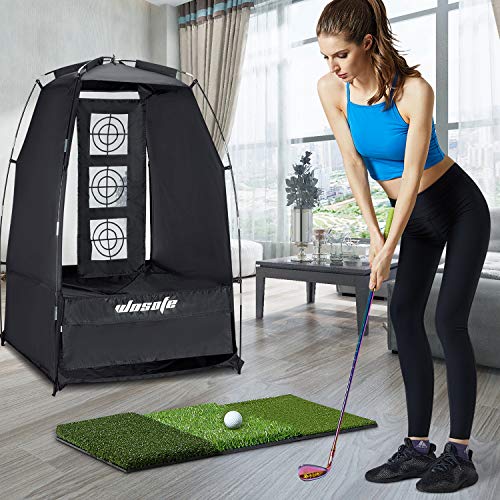 wosofe Golf Practice Driving Hitting Net Chipping Personal 2 Target Backyard inddor Home and Outdoor use 3.6ft x 6ft