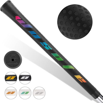 wosofe Golf Grips Standard/Midsize Anti-Slip Double Transparent TPE Material Golf Club Grips 6 Colors Optional