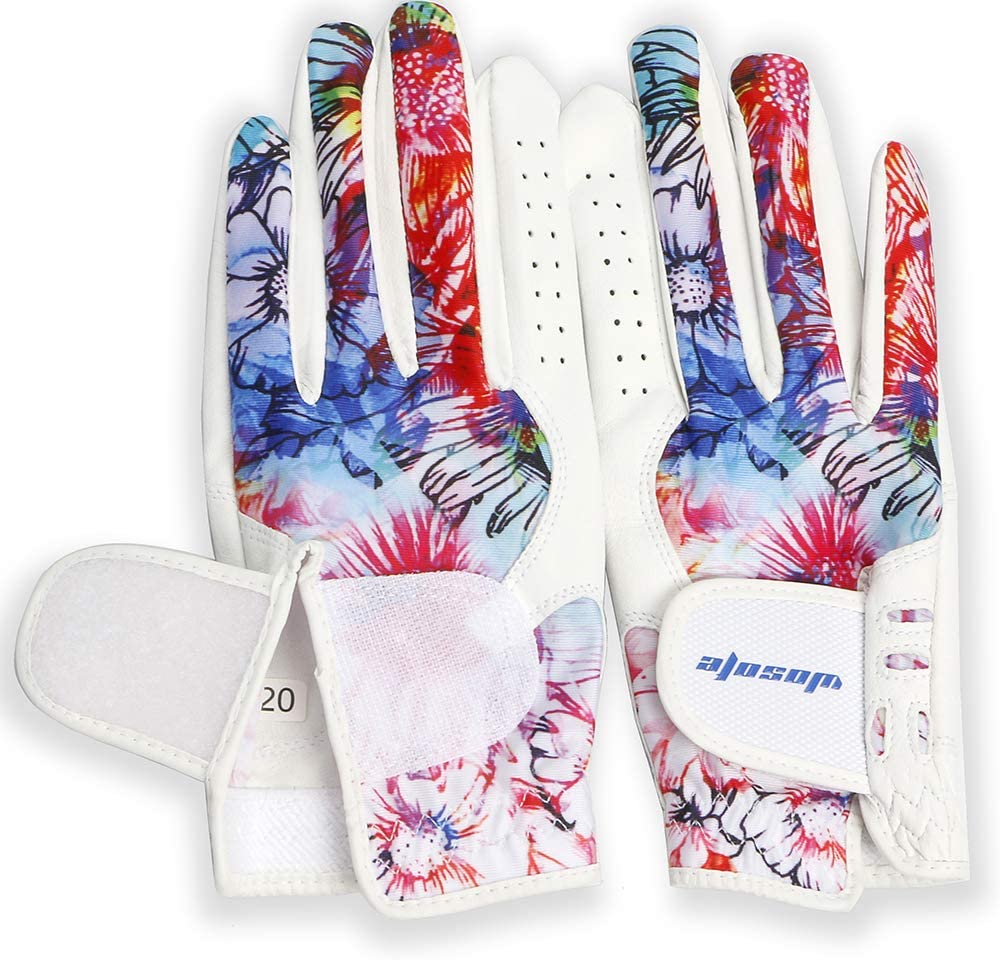 1 pair children's golf gloves red blue white PU fabric golf glove kids  grils left+right hand gift for son dauter Novel design - AliExpress