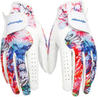 Golf Glove Women Ladies Pair Cool Leather Both Hand Summer Floral Colorful Breathable Sport Gloves