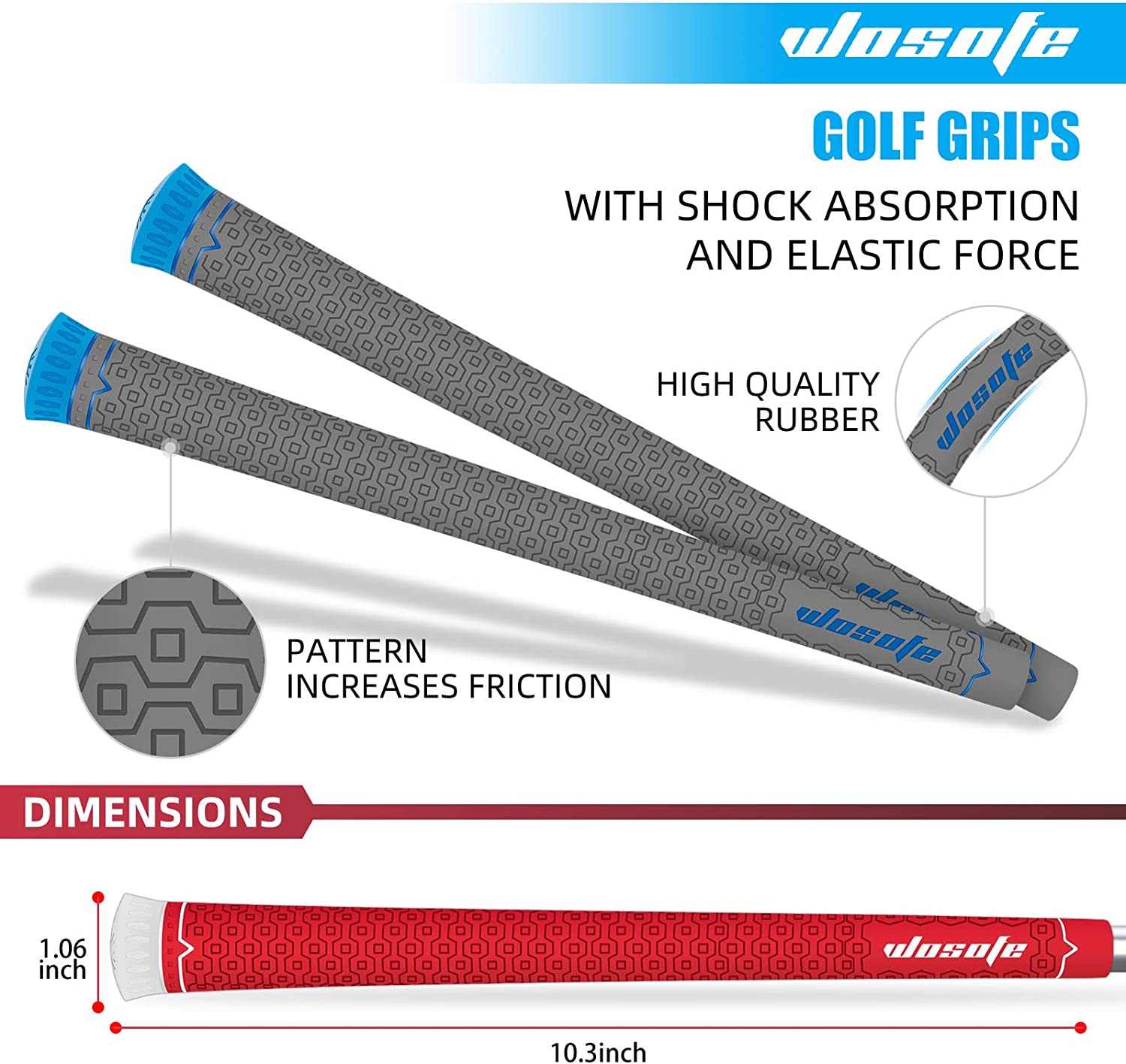 Golf Grips 13 pcs Pack Standard Size Rubber Lightweight Non-Slip Soft For Men And Women