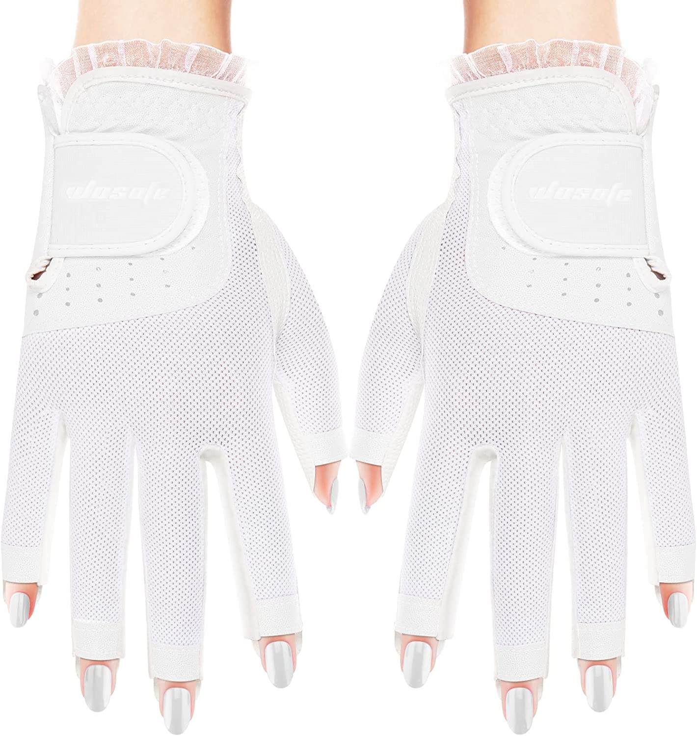 Delicate Pink Lace Finger-Out Gof Glove