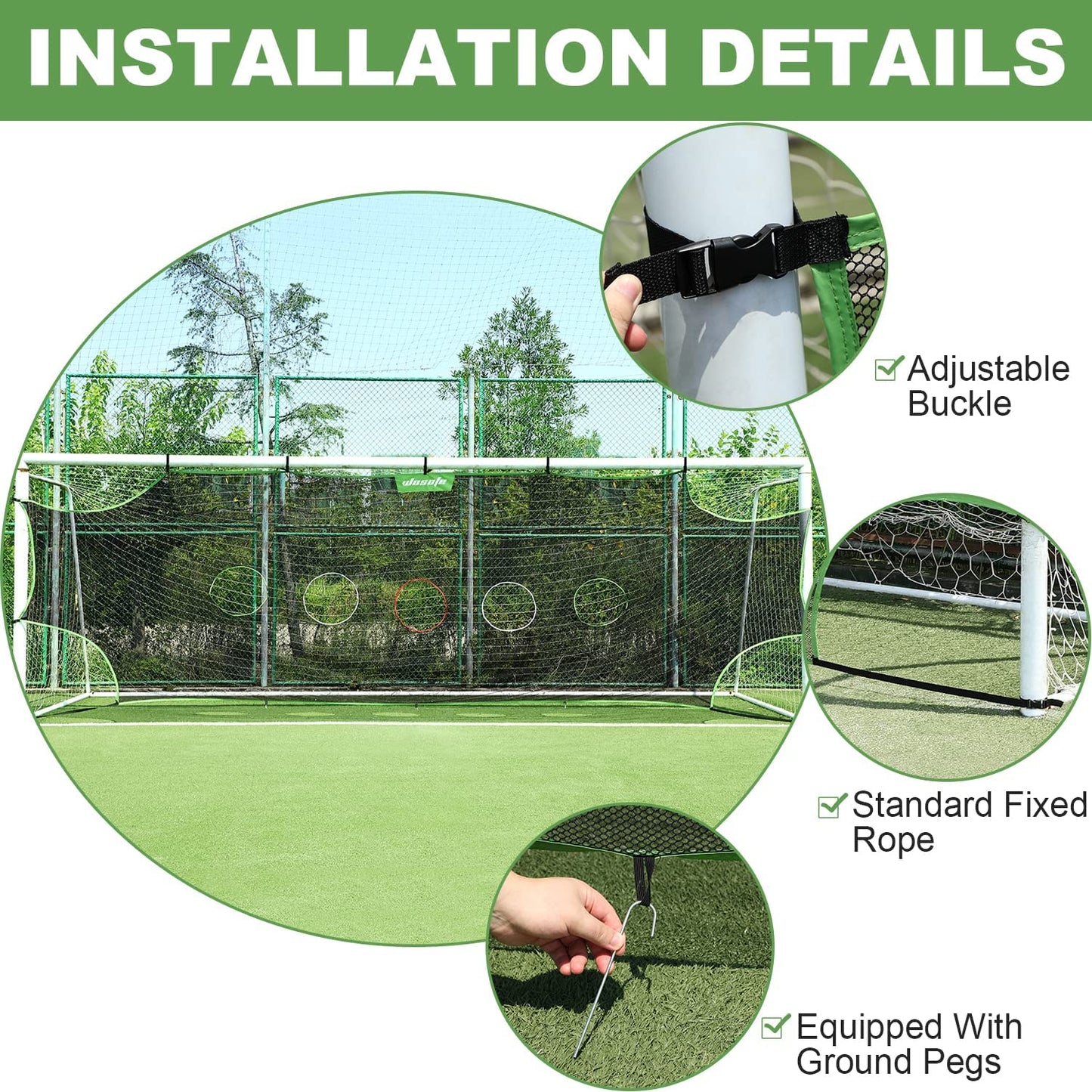 Wosofe Soccer Goal Target Soccer Training Equipment Net with Scoring Zones Improve Kick Practice Shooting and Goalshot Accuracy Training