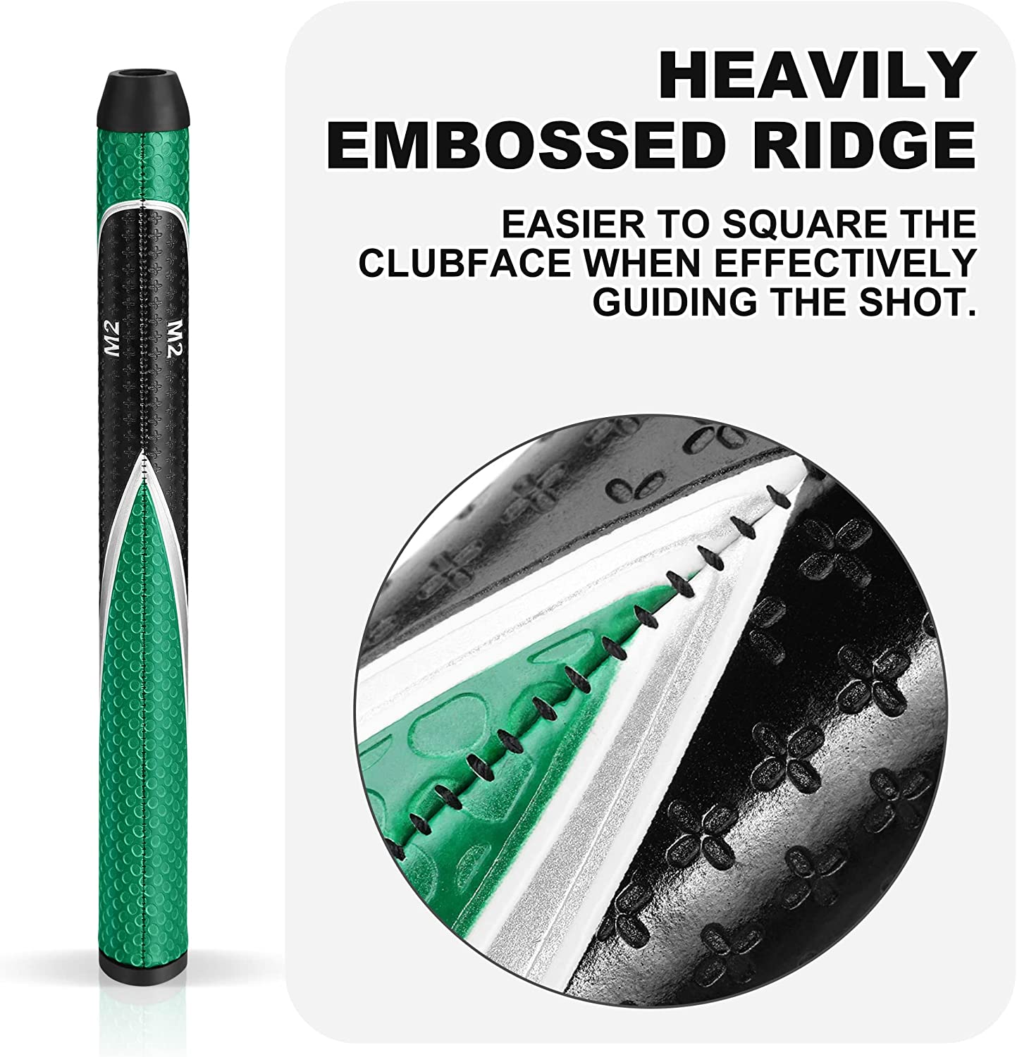 Golf Putter Grip, 87g Midsize Golf Grips With Non Slip PU & Lightweight Grips, Advanced Surface Texture Extreme Grip Comfort Non-Slip Putter Grips 6 Colors 2 Double Sided Tape