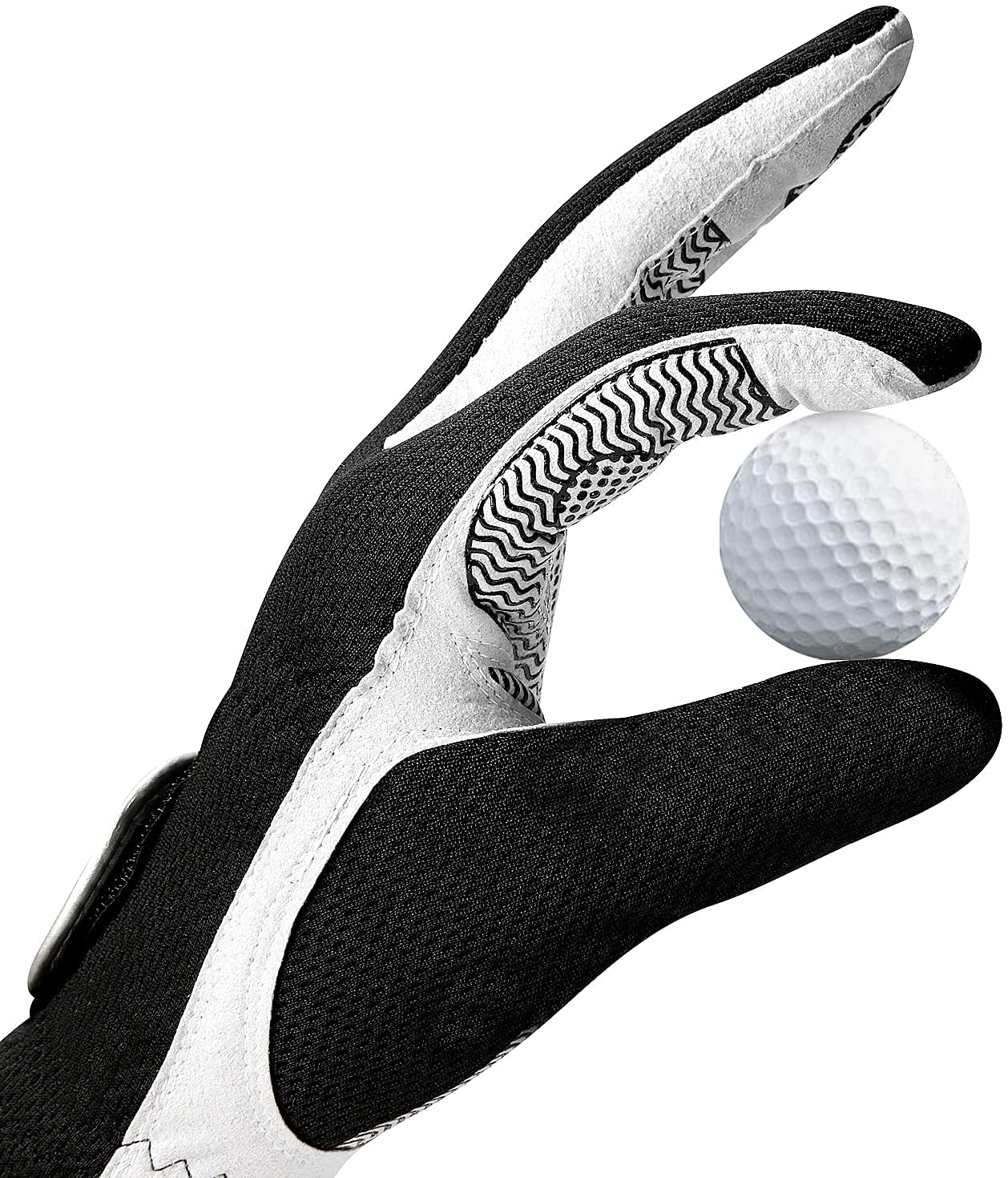 wosofe Golfhandschuh für Herren, Linkshänder, Grau, Schwarz, Premium-S