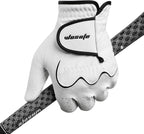 wosofe Men’s Golf Glove Left Hand Non-Slip Breathable Lycra Nanocloth Soft Comfortable No Sweat All Weather Liner and Green Fork