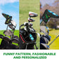 Golf Blade Putter Cover Headcover Magnetischer Kunstlederverschluss Stickerei Lustige Muster Weich für Frauen und Männer Passend für die meisten Marken Protector Schwarz Weiß Farbe 