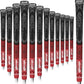 Golf Grips for Club Rubber Standard Midsize 13 Pack Anti-Slip Absorb Sweat Compound Black Red