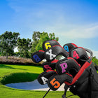 Golf Headcover,10pcs/set High Quality Pu Iron HeadCover Zipper Closure Design Dazzle Digital Iron Cover Set