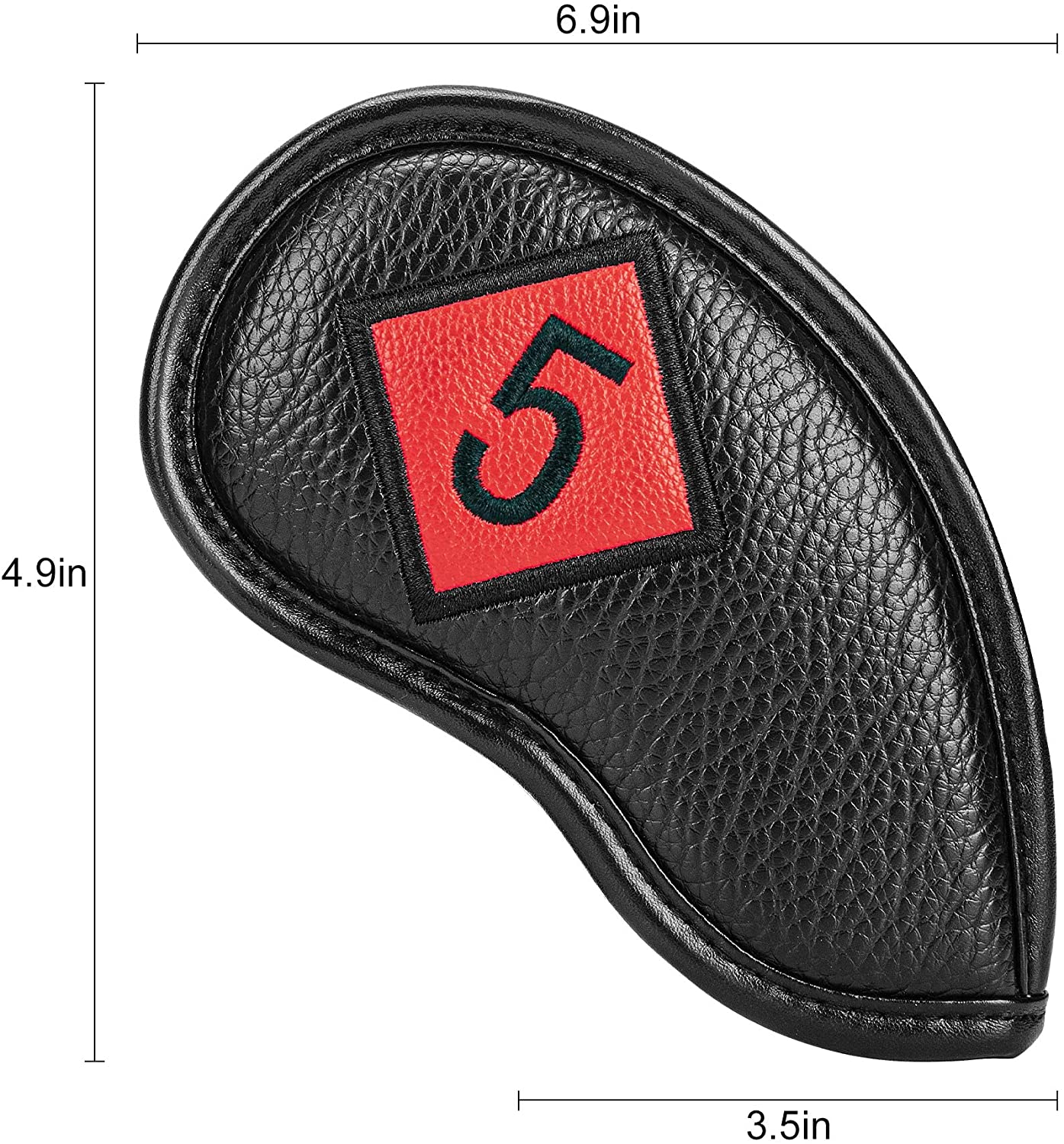 Golf Iron Head Covers 11pcs Thicken PU Leather Soft Embroideried Classic Black Edging Right Handed Closely Protector Waterproof Durable Fit Most Brands（4—9 Pw Aw Sw Lw X）