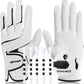 wosofe Men's Golf Glove Left Hand PU Transparent Non-Slip Nanocloth Lycra Accessories No Sweat Comfortable All Weather with Scorer and Tee