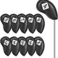 Golf Iron Head Covers 11pcs Thicken PU Leather Soft Embroideried Classic Black Edging Right Handed Closely Protector Waterproof Durable Fit Most Brands（4—9 Pw Aw Sw Lw X）