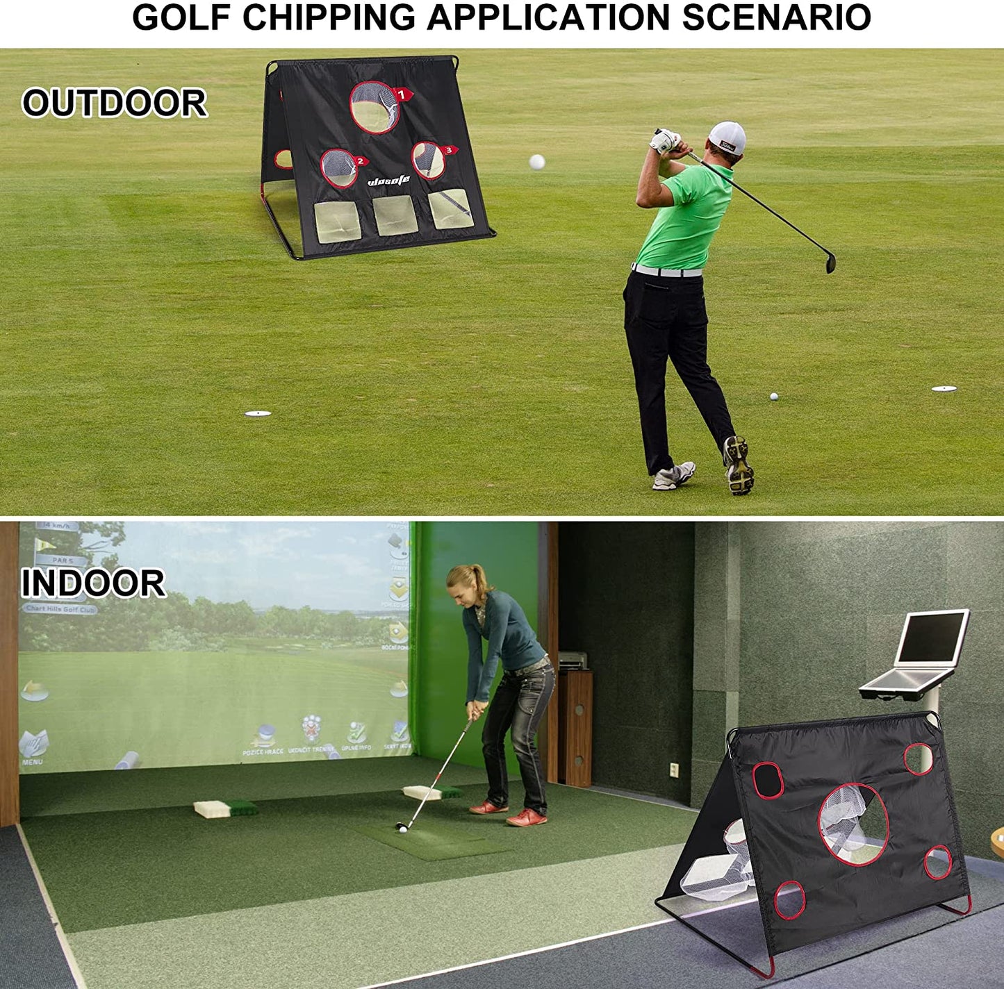 Golf-Übungsnetz, Chipping-Ziel, Pop-Up-Spiel, tragbar, faltbar, stabil für den Hinterhof, drinnen und draußen, geeignet für Herren, Damen, Kinder und mehrere Szenen 