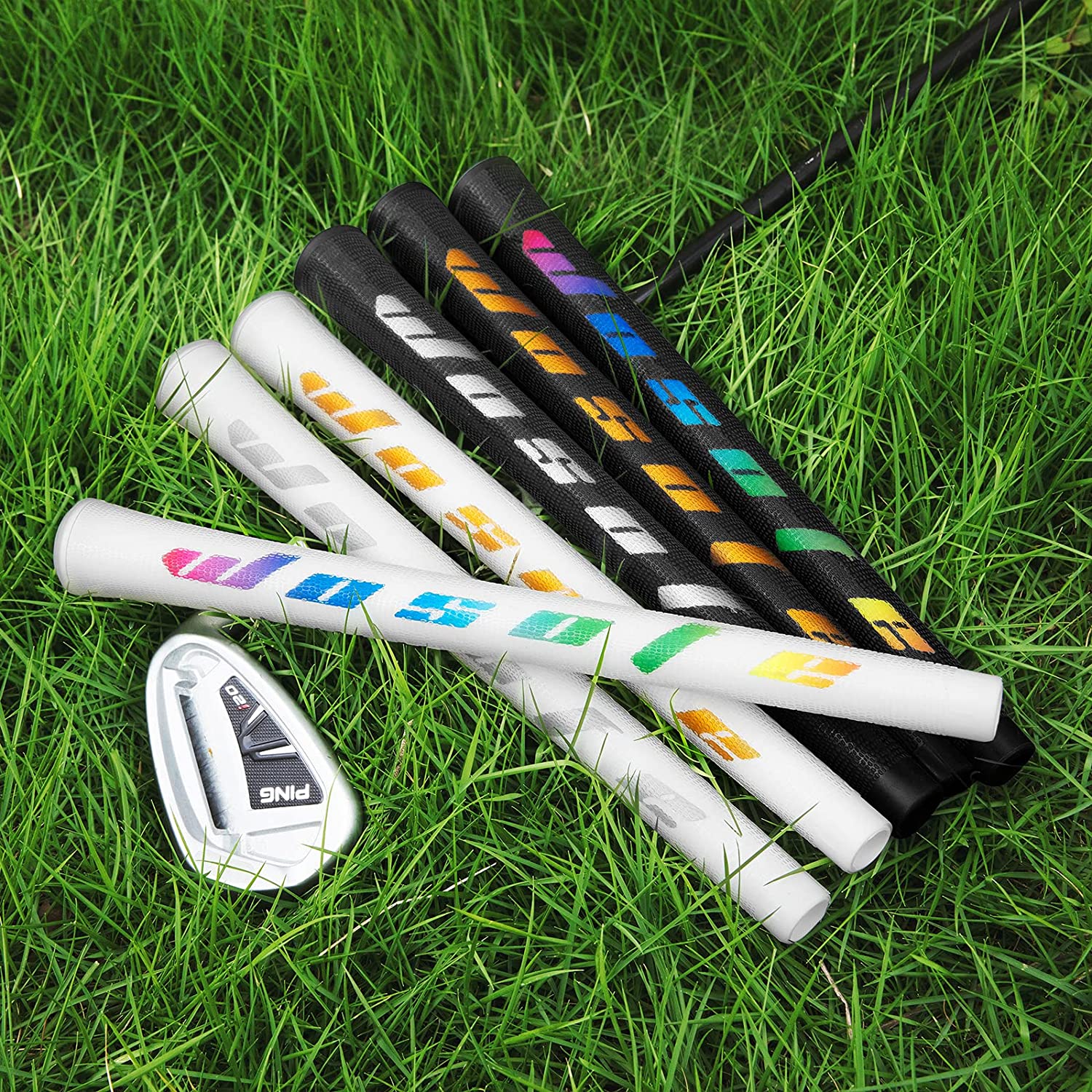 wosofe Golf Grips Standard/Midsize Anti-Slip Double Transparent TPE Material Golf Club Grips 6 Colors Optional
