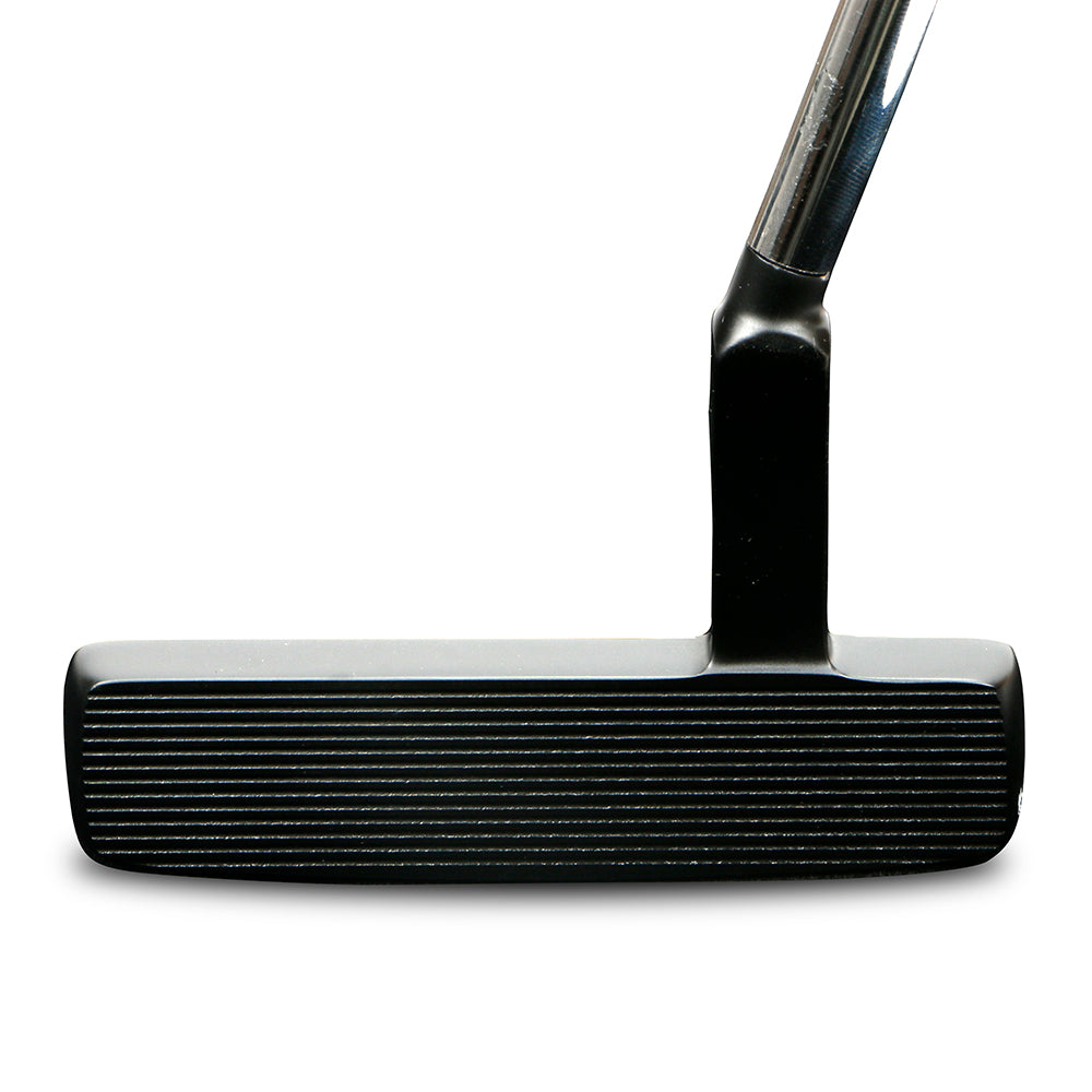 Golf Putter Club für Herren Rechtshänder, schwarz, kompletter Schaft aus CNC-Stahl mit PU-Griffen und verspiegelten Schlägerhauben